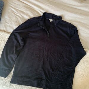 Calvin Klein Women’s Black quarter-Zip thick long sleeve tee